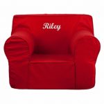 kids chairs personalized oversized solid red kids chair [dg-lge-ch-kid-solid-red-emb-gg] ZKRWSMG
